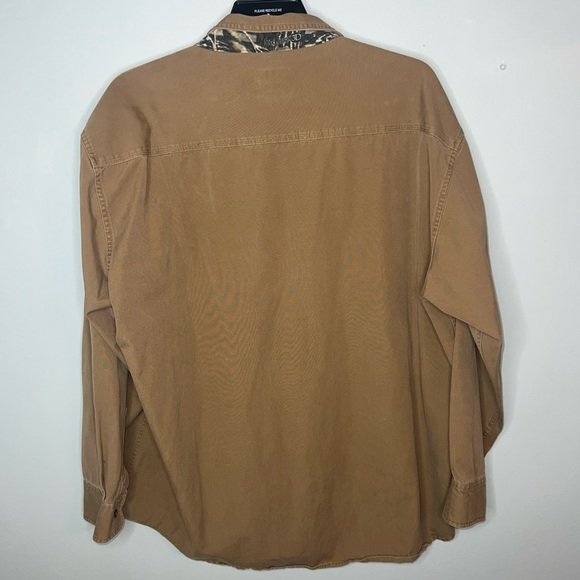 Cabela's Long Sleeve Button Down Woodland Camo Seclusion 3D Sz 2XL Tall - Picture 7 of 7